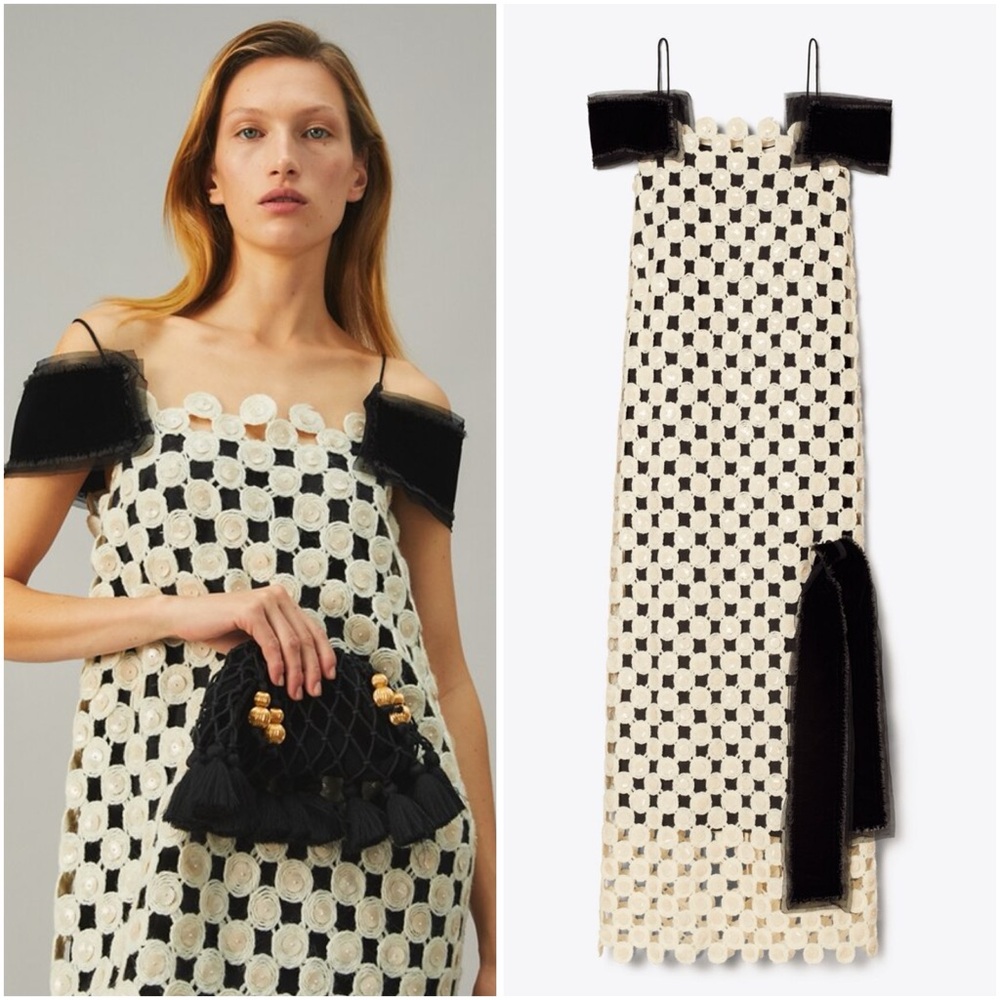 Like new Tory Burch WOOL GUIPURE EMBELLISHED DRESS $2,198 4